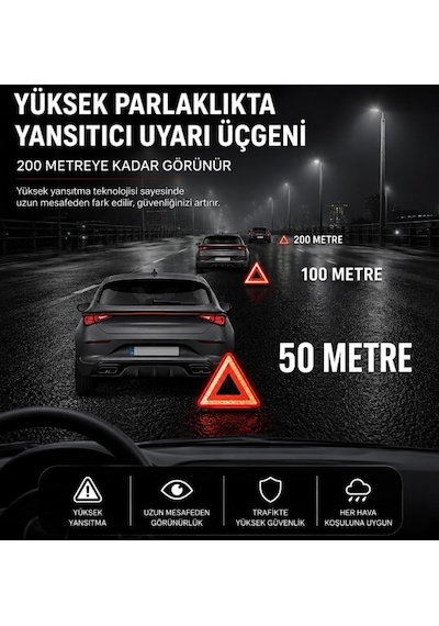 Katlanabilir Üçgen Acil Durum Reflektörü Standart