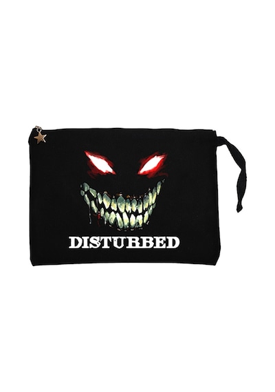 Disturbed Teeth and Eyes Siyah Clutch Cüzdan / El Çantası Siyah