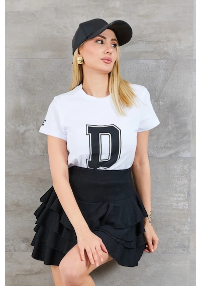 Bigümex D Baskılı T-shirt Beyaz
