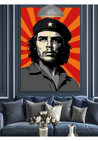 Che Guevara Lider Portresi Dekoratif Kanvas - Mdf Ahşap Tablo