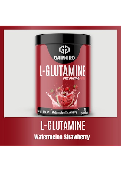 L-glutamine Karpuz - Çilek Aromalı Toparlanma Recovery Destekleyici - 250 Gr 40 Servis Çilek - Karpuz