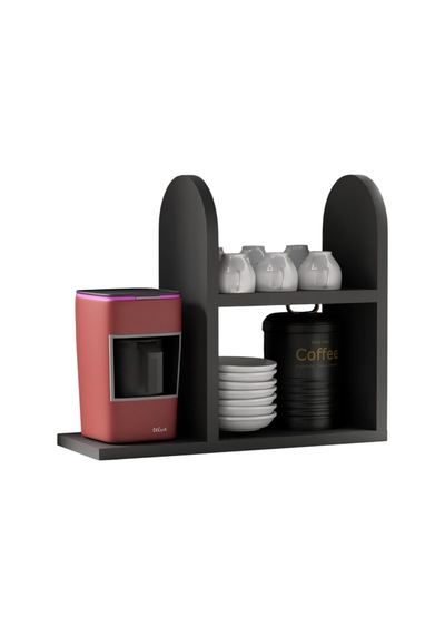 Kahve Makinesi Standı - Espresso Ve Türk Kahvesi Bardaklık, Mutfak Rafı, Şık Ve Dayanıklı Kahvelik Antrasit