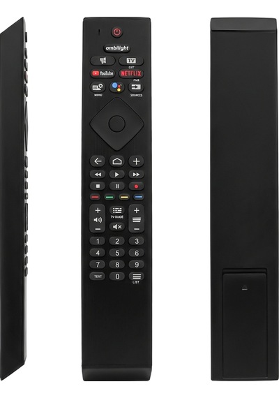 Weko Philips Uyumlu Netflix - Youtube Ambılıght Tuşlu Ses Komutsuz Mikrofonlu Lcd - Led Tv Kumanda