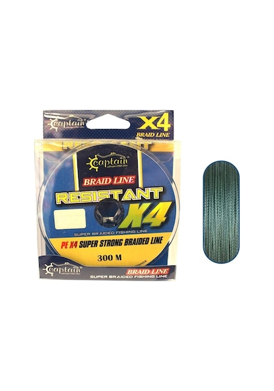 Captain Resistant Pe 4 Kat Spin İp Misina 300mt Yeşil 0.08 Mm