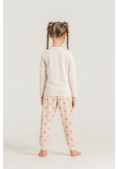 Rolypoly Anne Kız Lovely Bear Krem Uzun Kol Pijama Takım Rp3916-a-v1 Rp3916-a-v1