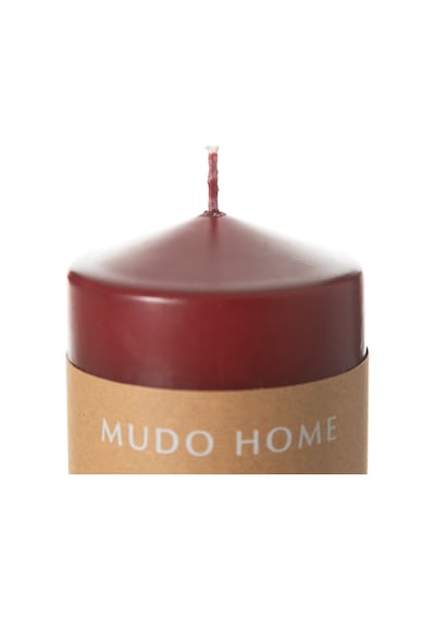 Mudo Home Sütun Mum Bordo 7x7cm