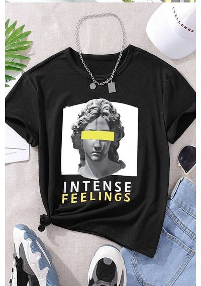 Uyguntarz Çocuk Aesthetic Pamuklu Tshirt Siyah