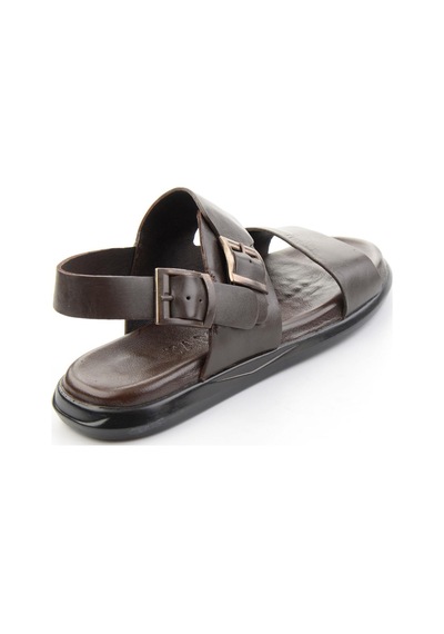 Kahve Hakiki Deri Erkek Sandalet E05557259703