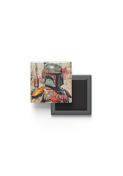 Boba Fett - Baskılı Buzdolap Magneti Kare - 9x9 Cm