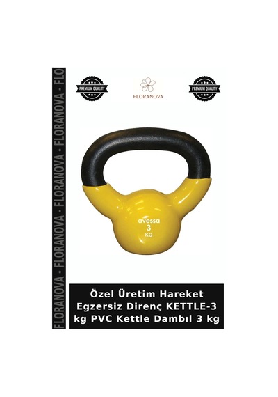 Özel Üretim Hareket Egzersiz Direnç Kettle-3 Kg Pvc Kettle Dambıl 3 Kg