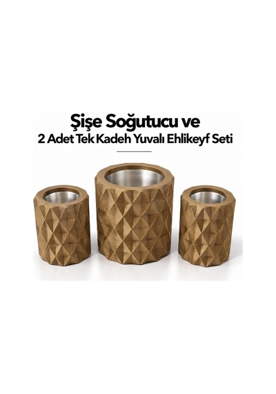 Mor Elmas Desenli Şişe Soğutucu Ve 2 Adet Ehlikeyf Seti