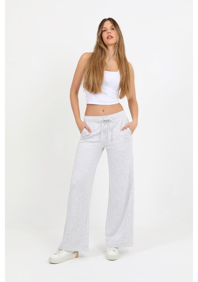 Hdm Kadın Karmelanj Beli Lastikli Cepli Bol Paça Pantolon - H6176