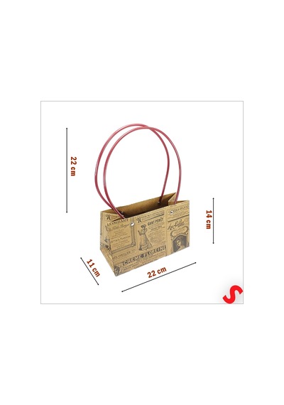 Karton Çanta-22 14 11cm-gazete- Kraft 1+
