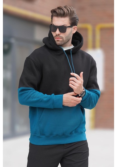 Madmext Siyah Kapüşonlu Renk Bloklu Baskı Detaylı Erkek Sweatshirt 7046 Siyah Madmext Siyah Kapüşonlu Renk Bloklu Baskı Detaylı Erkek Sweatshirt 7046 Siyah