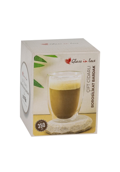 Glass İn Love Çift Cidarlı Borosilikat Bardak - 350 Ml Şeffaf