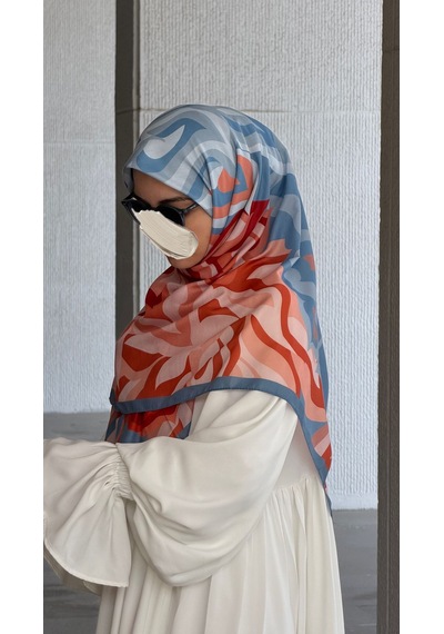 Qalortex Scarf Pamuklu Soft Mihrâ Desen Eşarp-bulut