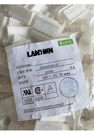 Landwin 5080s610 6 Pinli Dişi Tunik Konnektör 4 Mm 1000 Adet
