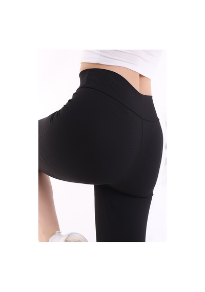 Self Clothing Kadın Siyah Yüksek Bel Fitilli Dayanıklı Örme Kumaş Toparlayıcı K