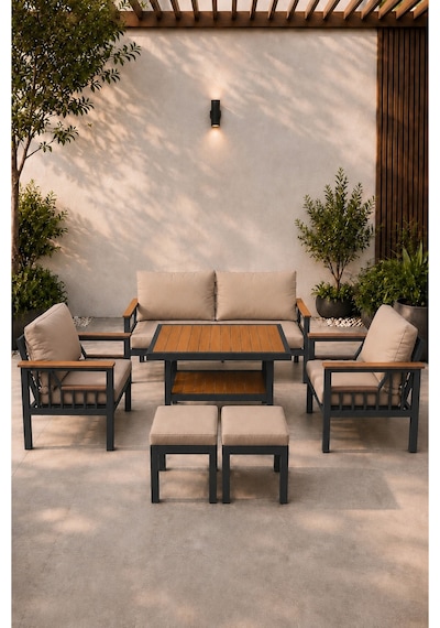 Rovena Arel Balkon Takımı Antrasit Cappuccino Bahçe Takımı 5+1 Masa 70x110 2 Li Koltuk 70x150 Tekli Koltuk 70x70 Rovena Arel Balkon Takımı Antrasit Cappuccino Bahçe Takımı 5+1 Masa 70x110 2 Li Koltuk 70x150 Tekli Koltuk 70x70
