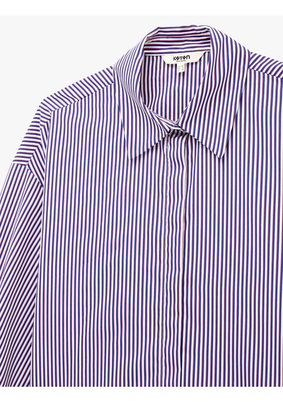 Koton Uzun Kollu Klasik Yaka Pamuklu Çizgili Oversize Gömlek Lacivert Çizgili 6sak60282uw Lacivert Çizgili Koton Uzun Kollu Klasik Yaka Pamuklu Çizgili Oversize Gömlek Lacivert Çizgili 6sak60282uw Lacivert Çizgili
