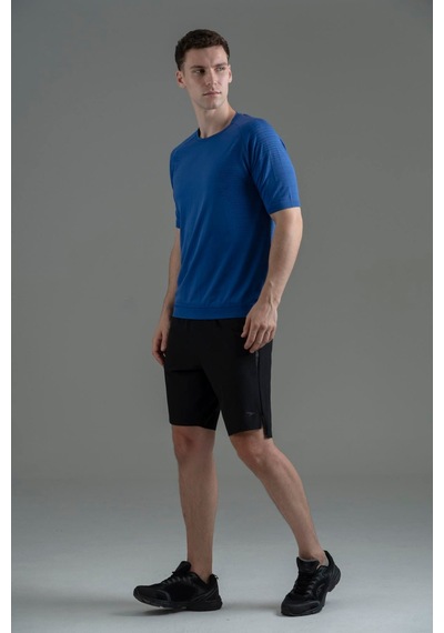Maraton Slimfit Erkek Bisiklet Yaka Saks- T-shirt Saks-