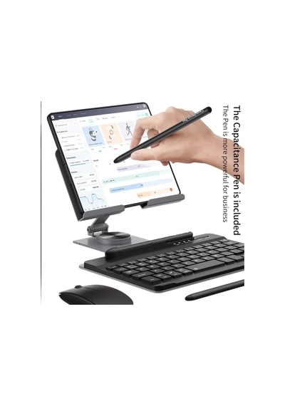 Samsung Galaxy Uyumlu Z Fold 4/5 İçin Moaıto Masa İçin Ayarlanabilir Stand Keyboard Set Black