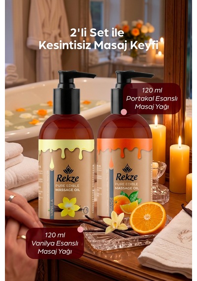 "erotik Portakal Ve Vanilya Aromalı Yenilebilir Masaj Yağı 120 Ml Kokulu Vücut Yağı" - 297079530