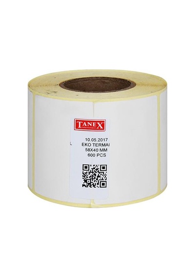 Tanex Termal Rulo Etiketi 58 X 40 Mm 600 Adet - Beyaz Diğer