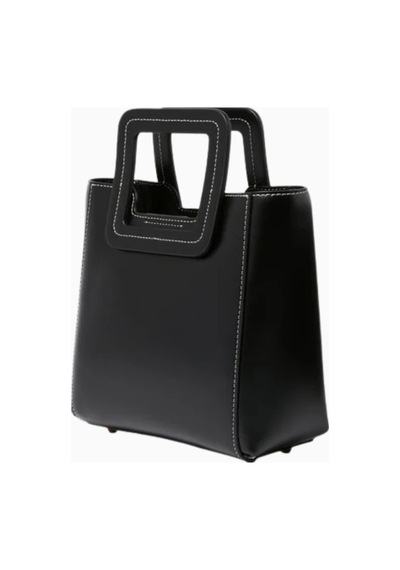 Staud Mini Shirley Tote Bag Kadın Deri Çanta, Şık Ve Çok Yönlü Omuz Çantası Siyah