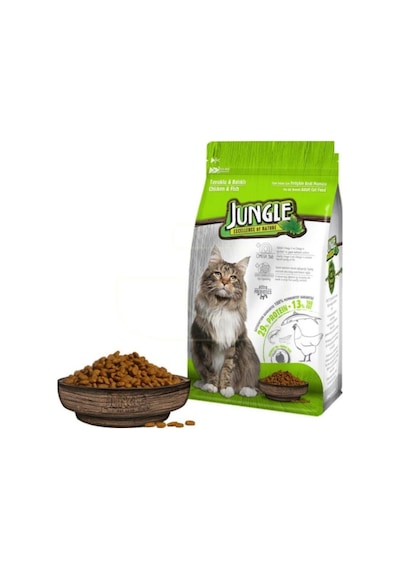 Jungle Tavuklu ve Balıklı Yetişkin Kedi Maması 500 G