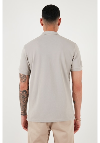 Buratti Pamuklu Regular Fit Fermuarlı Erkek Polo Yaka T Shirt 5902915 Gri