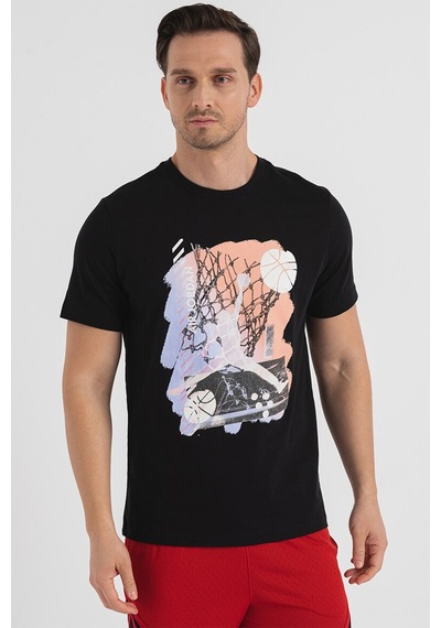 Nike Air Jordan Brand Graphic Ss Crew Grafik Baskılı Erkek Tişört Siyah Siyah