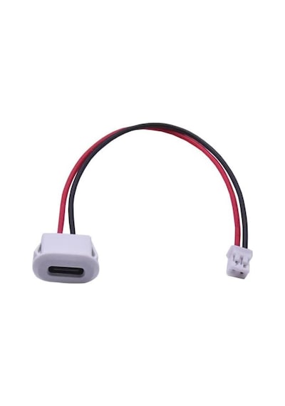 Type C Panel Montaj Dişi Soket 2 Pin 10cm Kablolu Beyaz Uzatma Konnektör Araba Kamera Oyuncak Telef