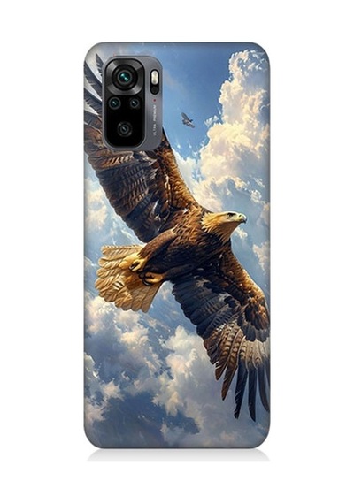 Xiaomi Redmi Note 10 Uyumlu Gökyüzünde Uçan Kartal Desenli Silikon Kılıf