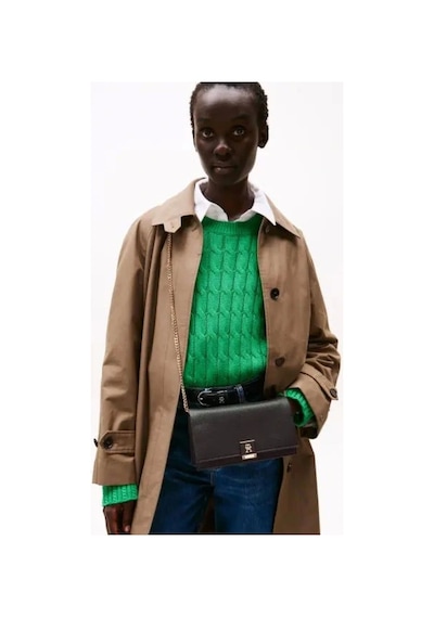 Tommy Hilfiger Kadın Th Monogram Çapraz Siyah Çanta Siyah