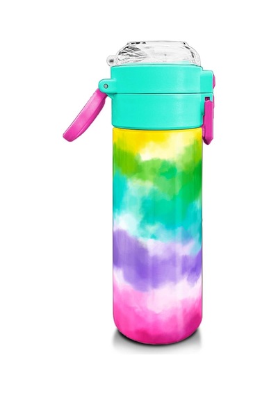 Coral High Kids Renkli Batik Desenli Pipetli Ve Direkt İçim Çelik Termos 500 Ml 31944 Çok Renkli