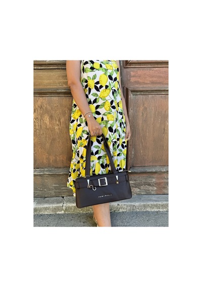 Just Polo Kadın Gold Aksesuarlı Kemer Detaylı Şık El Çantası Shopper Ebat : 14 X 30 Cm Kahverengi