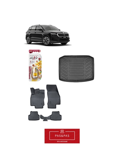 Skoda Karoq 2026 Model 5d Havuzlu Paspas Ve Bagaj Havuzu Set + Araç Kokusu