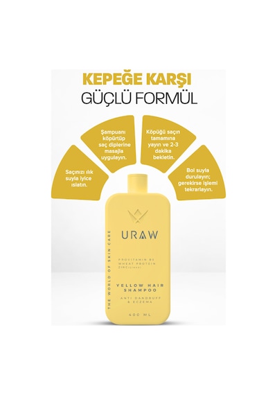 Uraw Onarıcı ve Saç Derisi Dengeleyici Bakım Sarı Şampuan 400 ML
