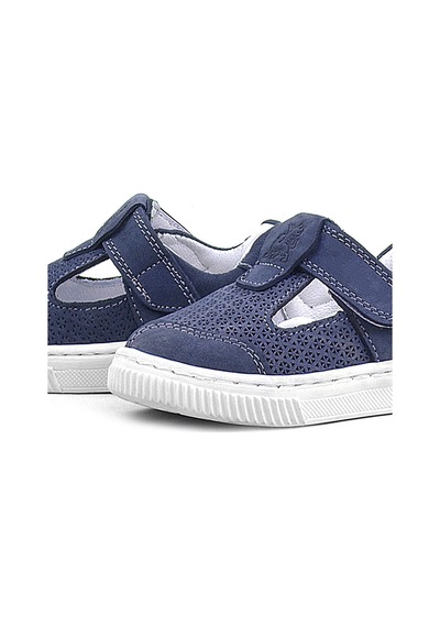 Rakerplus Bheem Hakiki Deri Lacivert Nubuk Cırtlı Bebek Sneaker Sandalet Lacivert