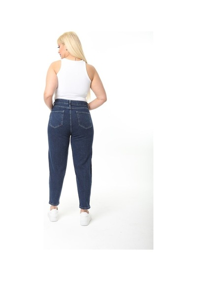 Cedy Denım Kadın Büyük Beden Pileli Mom Jean Pantolon C600 001
