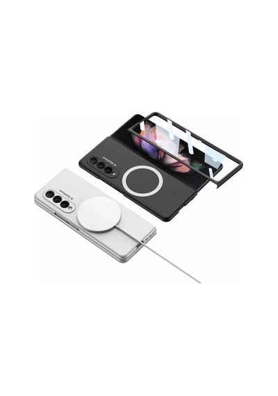 Galaxy Uyumlu Z Fold 3 Kılıf Wireless Şarj Özellikli Zore Kıpta M-safe Kapak