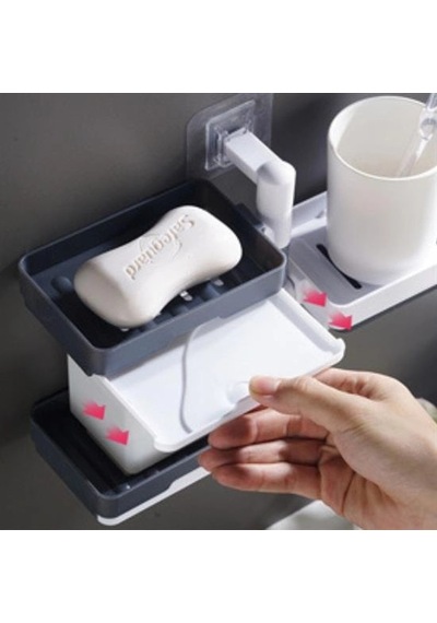 Çoklu Sabun Tutucu Fonksiyonel Banyo Sabunluk Bx40 Çok Renkli