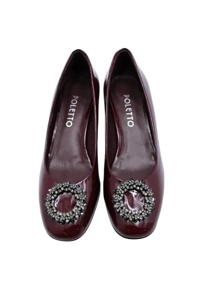 Poletto Hakiki Deri Bordo Ayakkabı Günlük 916 90 V2-1096 Bordo
