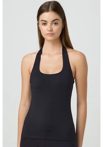 Madmext Siyah Halter Yaka Boyun Askılı Crop Body Mg2146-siyah Siyah