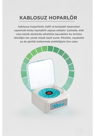 Özel Üretim Taşınabilir Görünümlü Bluetooth Hoparlör D61 Beyaz