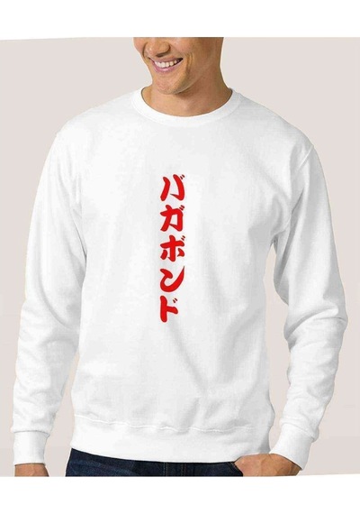 One Punch Man Baskılı Beyaz Erkek Örme Sweatshirt (530943087)