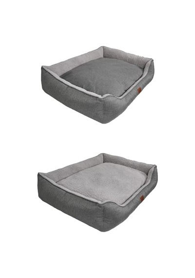 40x55x18 Cm Boyutunda Yıkanabilir Kedi Ve Köpek Yatağı, Gri