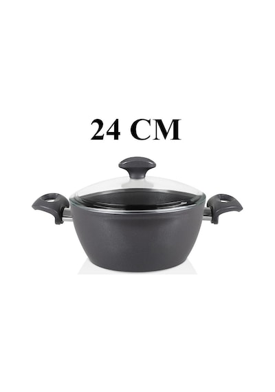 Falez Seramik Tencere Tava Seti 26 Cm Tava Ve Karnıyarık + 24 Cm Derin Tencere Füme