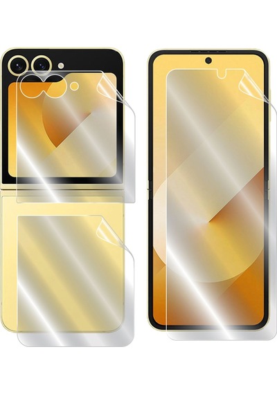 Samsung Galaxy Uyumlu Z Flip 6 Hydrogel İnce Tpu Ekran Koruyucu Ön - İç Ekran Ve Arka Koruma